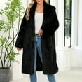 thumbnail image 7 of Stichou Womens Winter Faux Fur Long Coat Oversize Fuzzy Long Outerwear Fashion Luxury Warm Jacket Overcoat Black XL, 7 of 7
