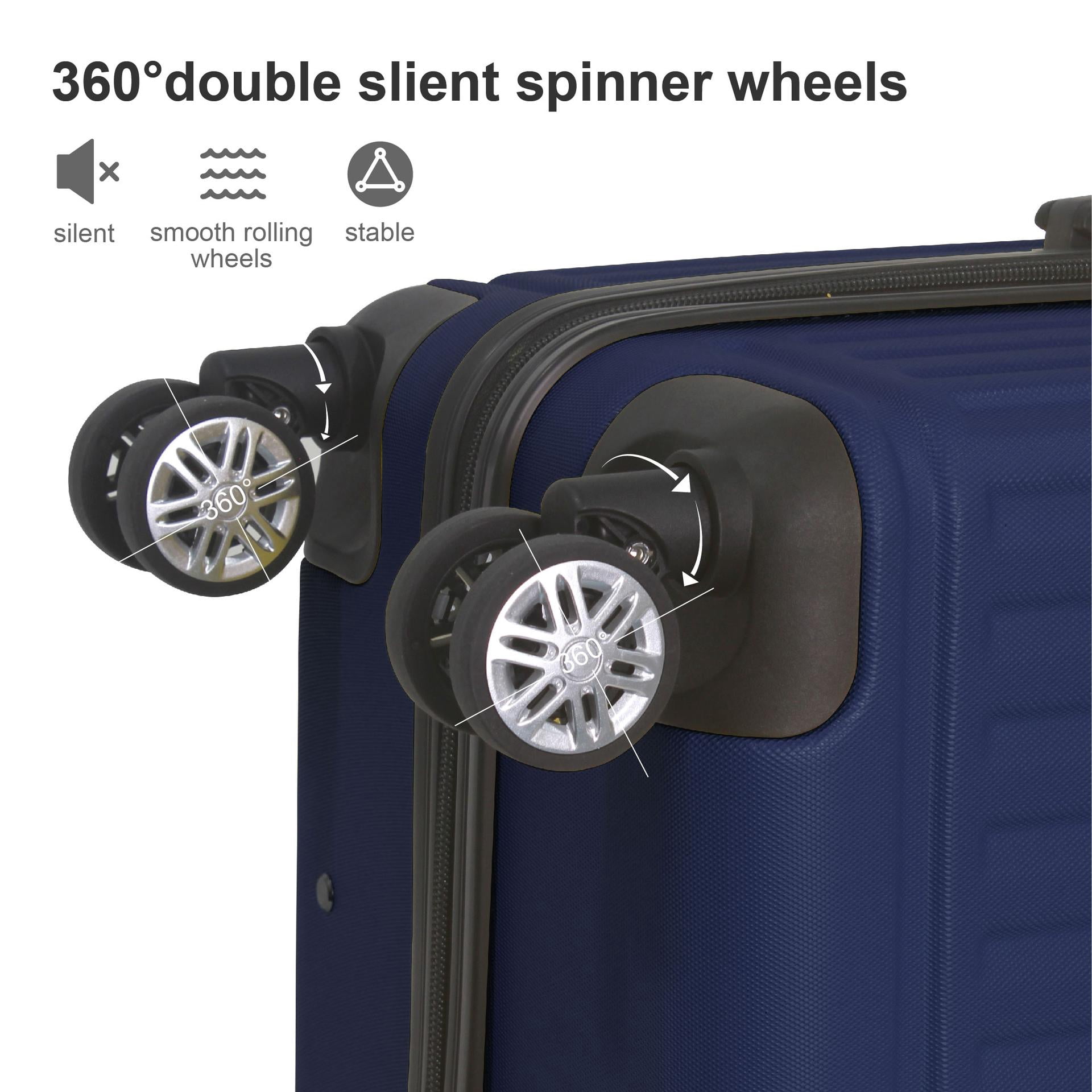 3pc Hardshell Luggage Set with TSA Lock, Lightweight ABS Spinner Suitcase 20" 24" 28"