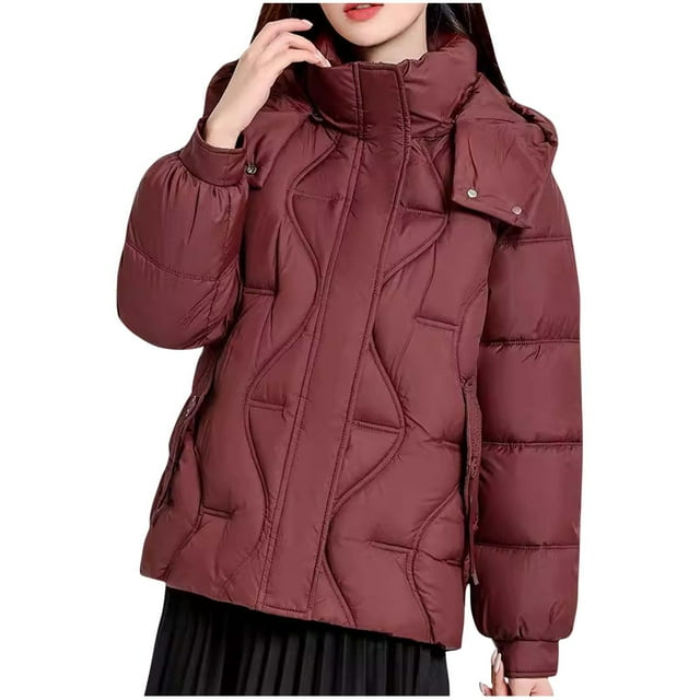 AherBiu Manteau Matelassé Grande Taille pour Femme, Léger, Tendance, Décontracté, Doudoune, Manteaux d'Hiver Chauds