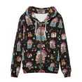 thumbnail image 4 of DISNIMO Christmas Sweatshirts Capybara Snowflake Printed Hoodies Zip Up Jacket Coat Long Sleeve Hooded Sweatshirts with Pockets, 2XL, 4 of 5