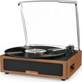 thumbnail image 4 of Udreamer Vinyl Record Players Stereo Turntable Vinyl Player 3-Speed & Bluetooth, All In One Vintage Audio Turntables,Wood Colour, 4 of 11