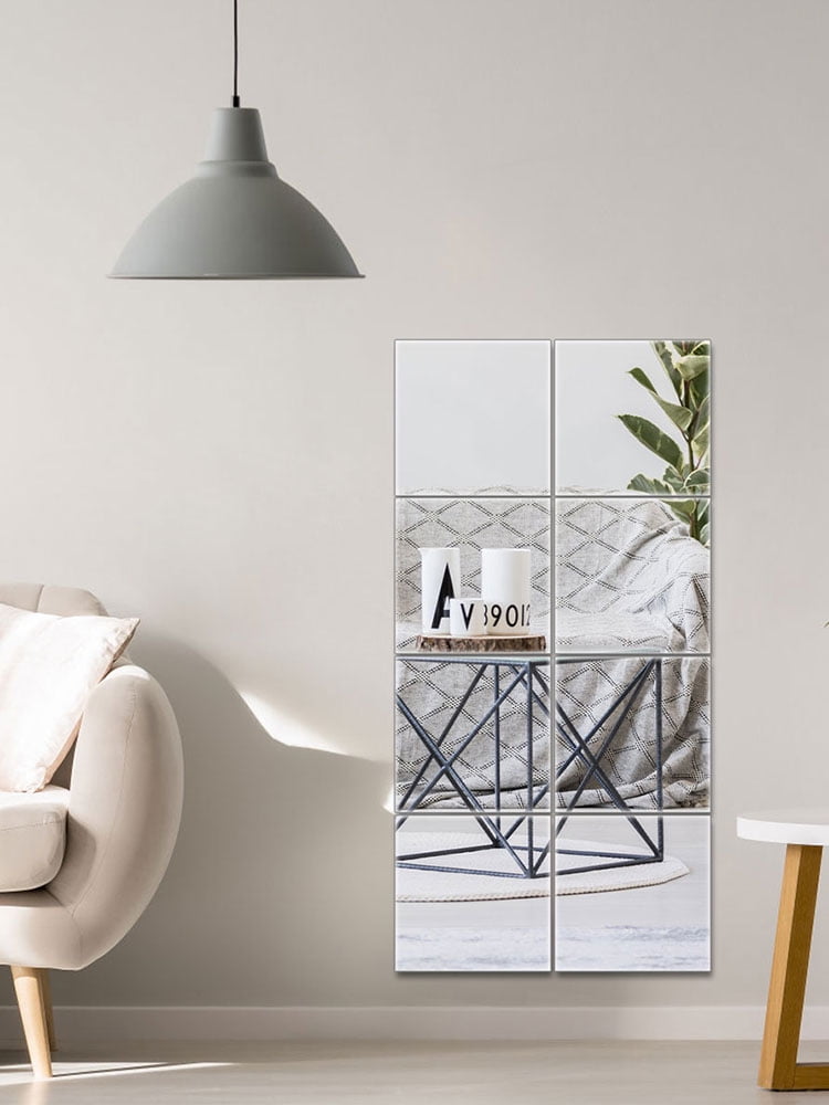 Pcapzz Self Adhesive Mirror Stickers Flexible Mirrors Sheets Cuttable DIY Wall Mirror PET Non Glass Mirror Stickers Mirror Wall Stickers Decor for Bathroom Bedroom Gym 19.7x39.4inch/23.6x39.4inch