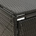 thumbnail image 6 of vidaXL Black Poly Rattan Double Wheelie Bin Shed 55.1"x31.5"x46.1" for Outdoor, 6 of 7