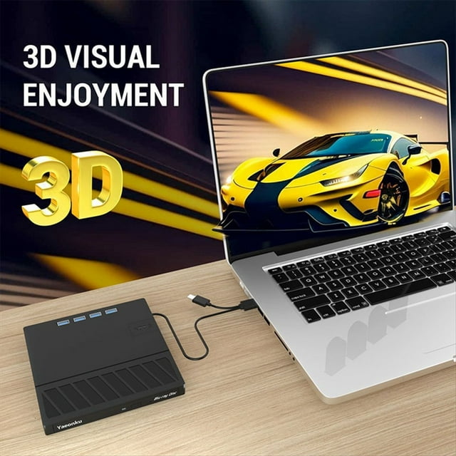 USB 3.0 Tipo-C Multiplicación Unidad Óptica Blu-Ray Externa CD/DVD/BD -/+RW Reproductor Grabador Lector para PC Portátil