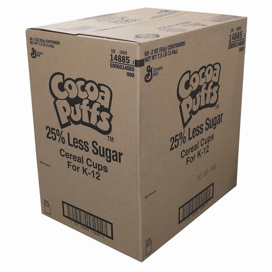 Cocoa Puffs 25% Less Sugar Cereal, 2 Ounce, 60 Per Case