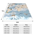 thumbnail image 5 of Bingfone Animals Travel World Map Print Flannel Fleece Blanket Throw Blanket For Bed,Sofa,Couch,Travel,Camping(60"X50"), 5 of 9