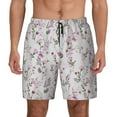 thumbnail image 2 of Picia Orchids Flowers pattern Mens Swim Trunks with Compression Liner Stretch Beach Shorts Quick Dry with Zipper Pockets No-Chafing Board Shorts-, 2 of 9