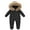 Black, variant on Boys And Girls Thick Windproof Snowsuit Winter Jumpsuits Fashion Outdoor Children's Hooded Thick Warm Jumpsuit