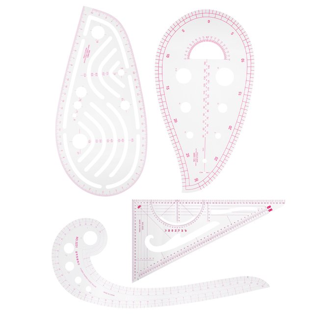 Regla para Acolchar 4 Piezas Regla de Costura Transparente Suave y Delgada para Diseño de Ropa para Pintura para Diseñadores de Moda ANGGREK Otros