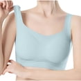 thumbnail image 6 of Bras for Women Plus Size, Xunlbb Women's Solid Color Sexy Seamless Push-Up U-Shaped Underwear Everyday Bras(Light Blue,XL), 6 of 6