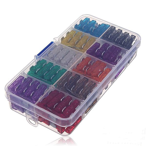 100 Pcs Assorted Trunk Standard Fuse 2,3,5,7.5,10,15,20,25,30 35 Amp