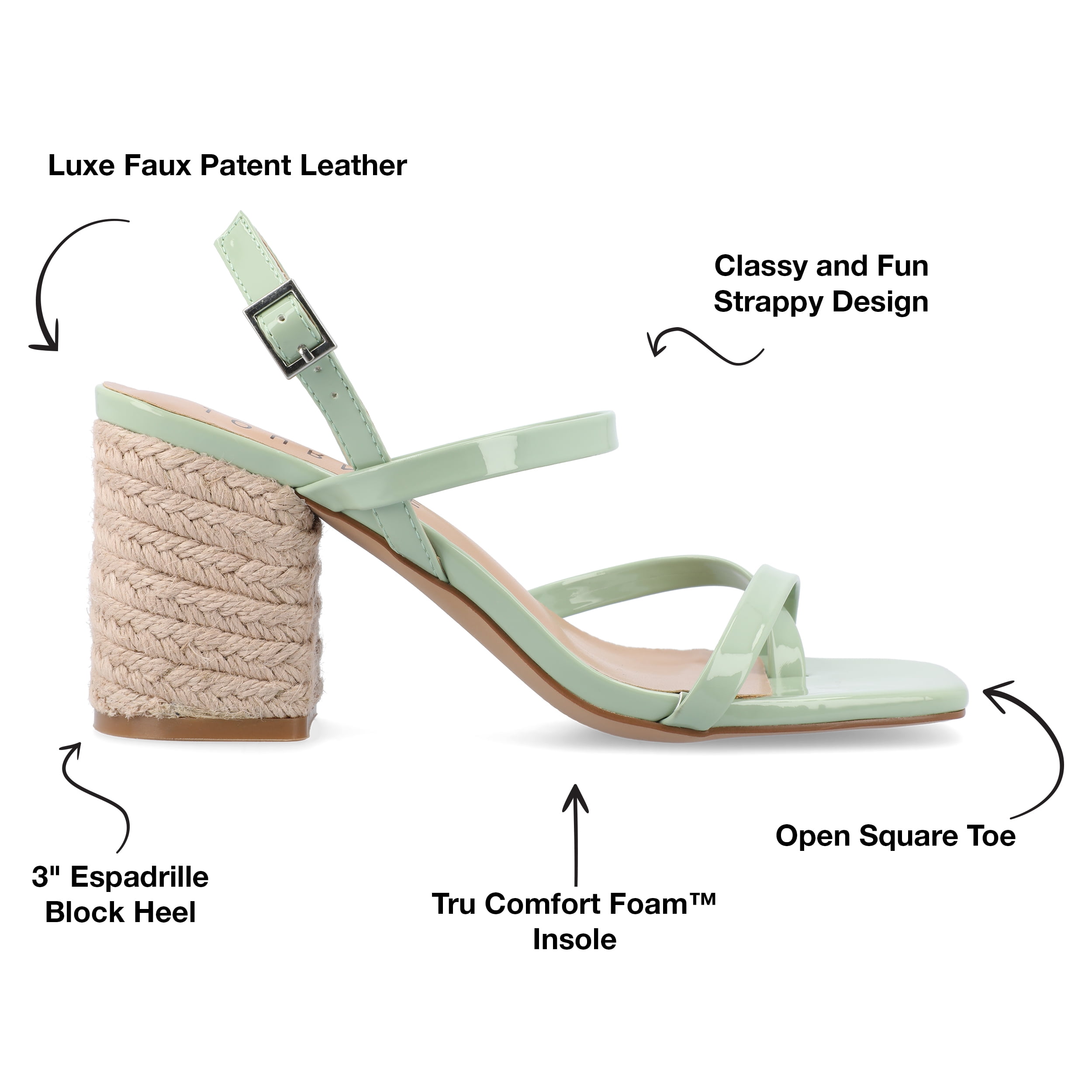 Journee Womens Olivina Jute Covered Block Heel Dress Sandals