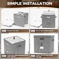 thumbnail image 5 of Caja de almacenamiento de discos de vinilo resistente: almacenamiento de álbumes con capacidad para más de 50 discos individuales, caja organizadora de almacenamiento LP con tapa, caja móvil decorativ, 5 of 5