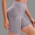thumbnail image 2 of UVEASISHA Women Workout Shorts with Pockets High Waisted Tummy Control Yoga Shorts Soft Stretch Biker Shorts Purple XL, 2 of 6