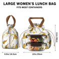 thumbnail image 5 of Gold and White Marble Drawstring Lunch Bag Women - Drawstring Lunch Bag Insulated for Work Office - Stain-Resistant Large Lunchbags for Women with Multi-Pockets, 5 of 6
