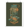 thumbnail image 2 of Portland, Oregon, Waterbottle, Distressed Vector (9x12 Wall Art Print, Home Decor), 2 of 3