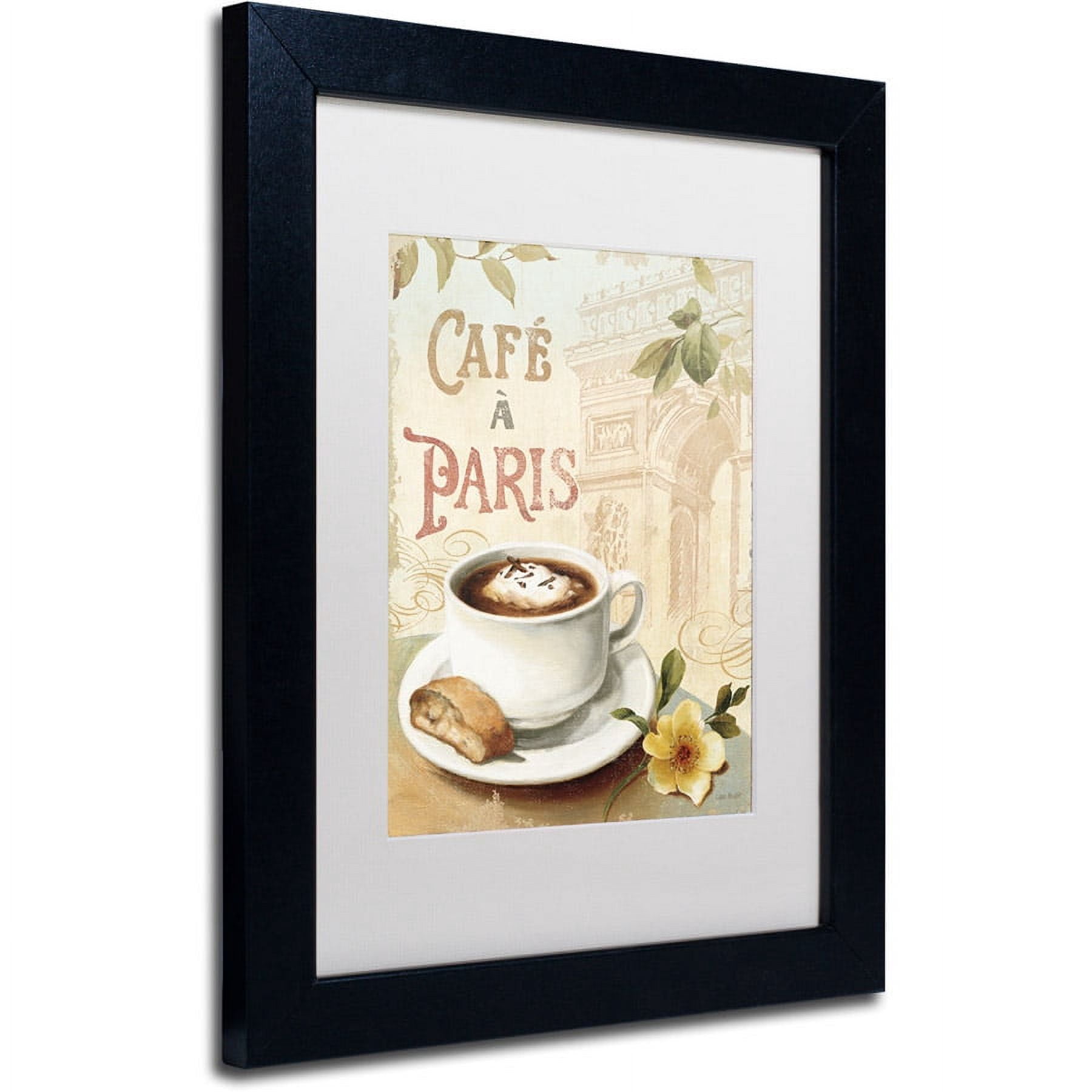 Trademark Fine Art "Cafe in Europe I" Canvas Art by Lisa Audit, White Matte, Black Frame