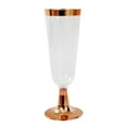 thumbnail image 2 of 6Pcs Gold Rimmed Disposable Plastic Wine Glasses | Large 5 oz. Premium Clear Hard Plastic Fancy Wine Cups for Weddings & Events (6-Pack), 2 of 8