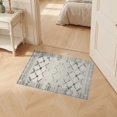 thumbnail image 2 of ODIKA 2'x3' Ultra-Soft Accent Mat, Extra Abstract Large Geometric Minimalist Border Neutral Grey None Washable, Bare feet friendly, Easy Care Indoor rug for Bedside, Footrest, 2 of 7