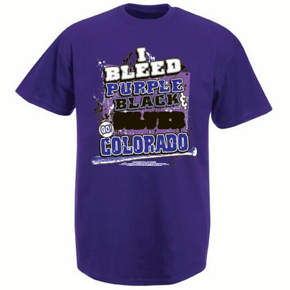 Colorado Baseball "I Bleed Purple, Black & Silver - GO Colorado!" Purple T-shirt