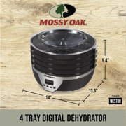 Mossy Oak 4 Tray Electric Food Dehydrator with Digital Timer, Adjustable Thermostat, 500 Watts