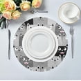 thumbnail image 5 of Coolnut Grey Cat Round Placemats Waterproof Non-Slip Washable Place Mats Polyester Table Mats Set of 1 Heat Resistant for Home Kitchen Holiday Party Home Decor Gifts, 5 of 7