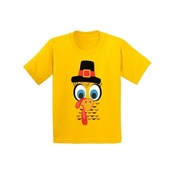 Awkward Styles Thanksgiving Shirts for Girls Kids Turkey Face T-shirt