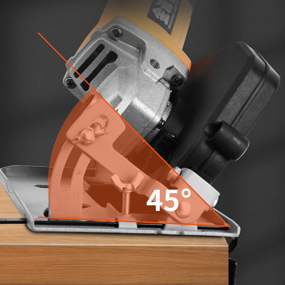 Angle 0-45° adjustable 0-40mm cutting depth adjustment positioning angle retrofit angle grinder cutting machine slot base for 100-125mm angle grinder rotary grinder bottom Depato