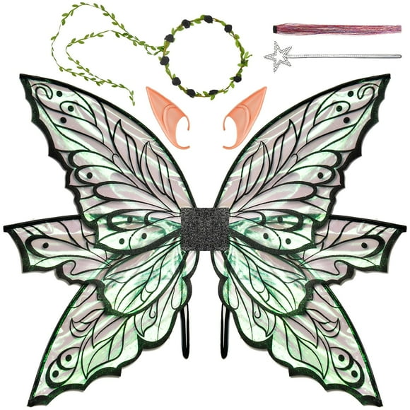 Set de disfraces Fairy Wings VersaCharm, 86 x 64 cm, color negro, tamaño grande