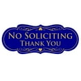 thumbnail image 2 of (3 pack) Designer NO SOLICITING Thank You Sign - Blue / Gold Large, 2 of 3