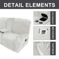 thumbnail image 2 of LiveGo 2 Seater Velvet Recliner Sofa Slipcover with Cup Holders, Stretch Loveseat Recliner Sofa Cover with Console Slate, Slipcover Protector for Living Room, 2 of 12