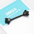 thumbnail image 3 of A Pair of Blackline Vintage Floral Mistress Sparkle Nipple Barbell, 3 of 3