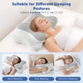 thumbnail image 5 of MOONORAH Cervical Neck Pillow, Ergonomic Memory Foam Bed Pillows for Neck Pain Relief with Cooling Pillowcase, Orthopedic Contour Neck Support Pillow for Side Back Stomach Sleepers, Gray, 5 of 8