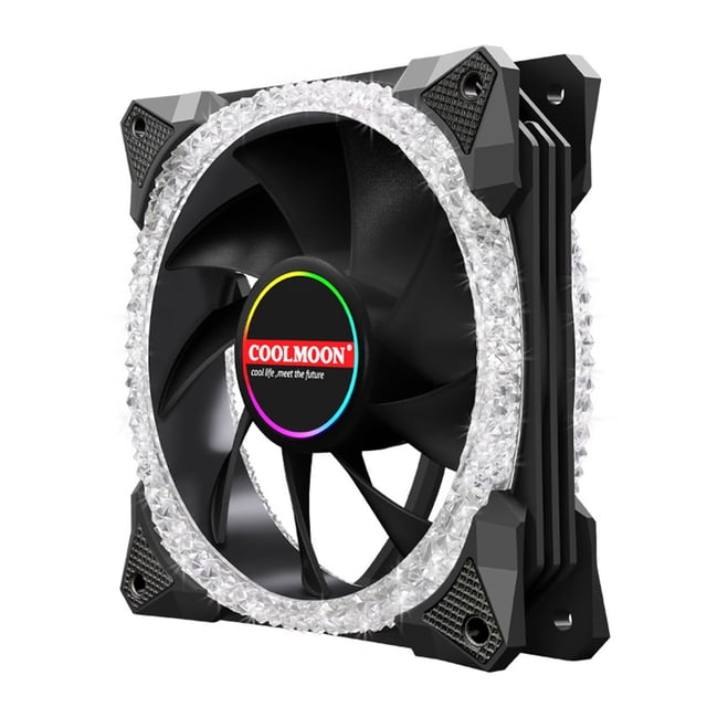 Magic Diamond 120mm ARGB PWM Ventilador con cubierta para PC Sistema de enfriamiento de computadora, 3Pin 5V Soporte de iluminación controlada por programa, Ventilador de enfriamiento silencioso RGB