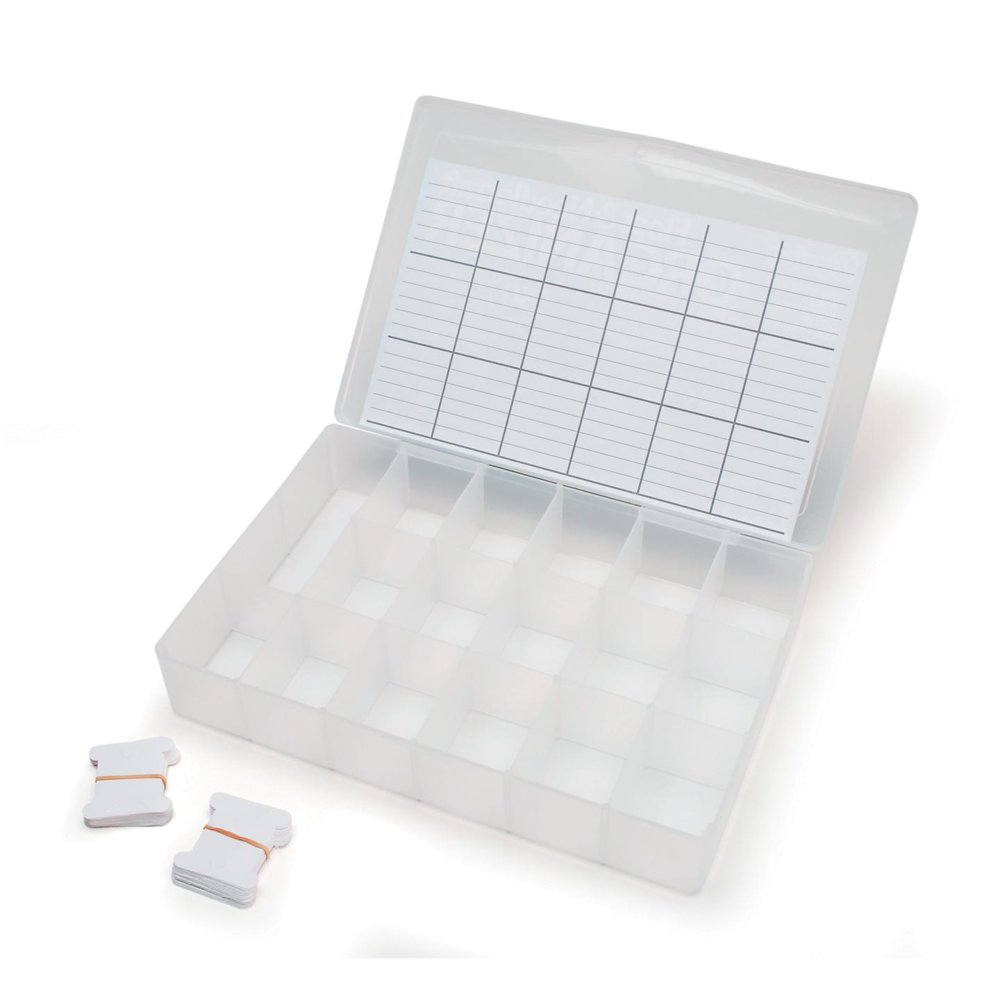 Darice Clear Plastic Floss Organizer with 50 Bobbins, 10.25 x 7 Inches
