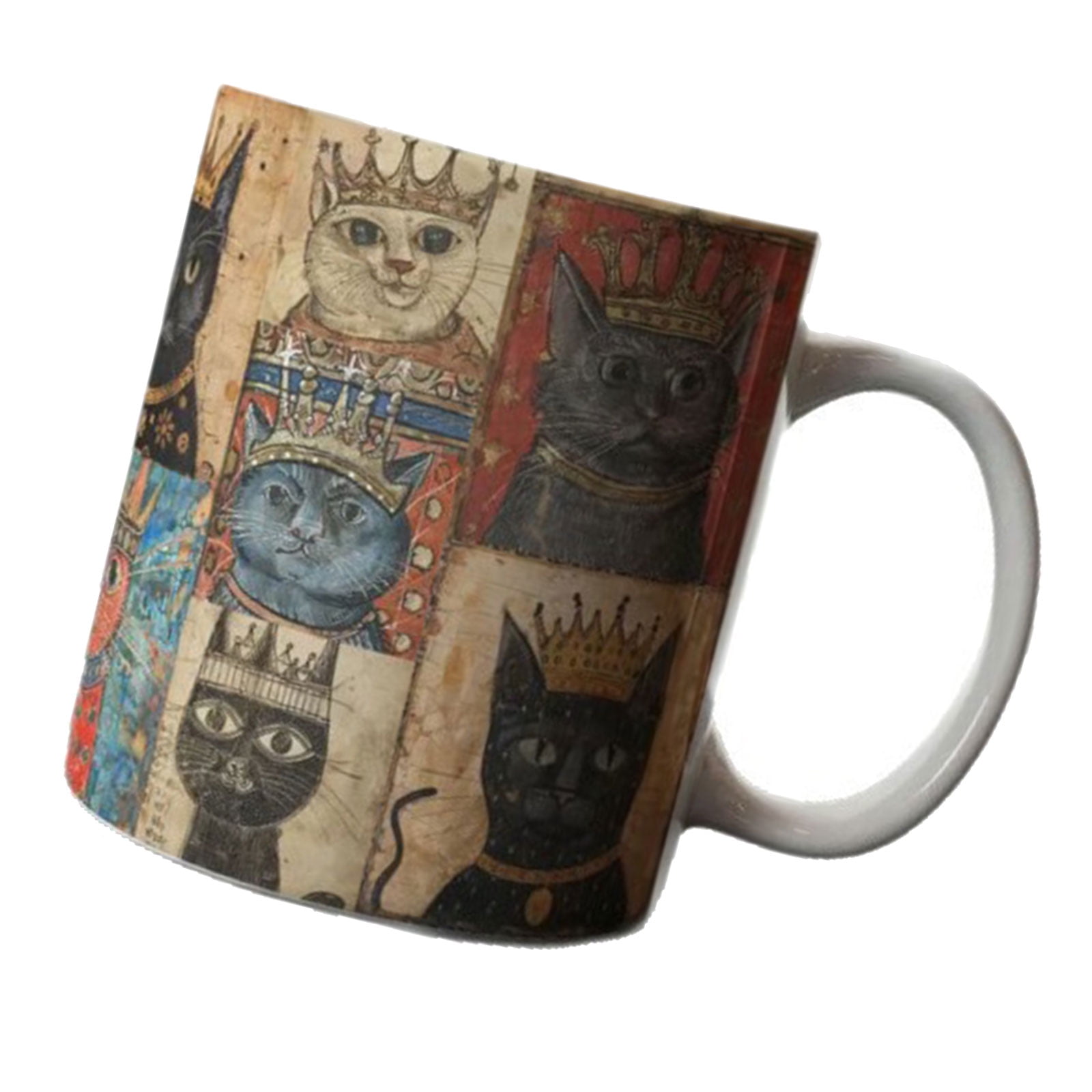 Medieval Cats Pattern Coffee Mug Espresso Cup Drinking Cup Afternoon Teas Mug for Office and Home Party Gift Enduring