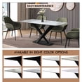 thumbnail image 6 of LeisureMod Voren Modern Dining Table with 55" Rectangular Sintered Stone or Glass Wide Tabletop and Black Steel Legs for Home, Kitchen, Dining or Conference Room in Deep Grey, 6 of 10