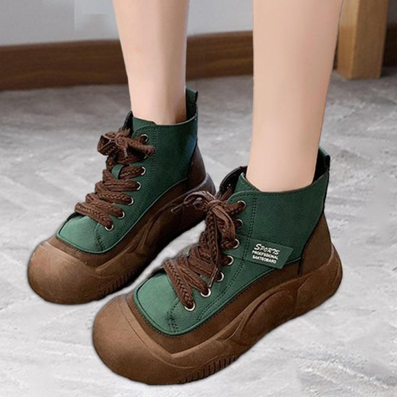High Top s Rubber Sole Thick Soled Ankle Boots for Hiking Autumn 37