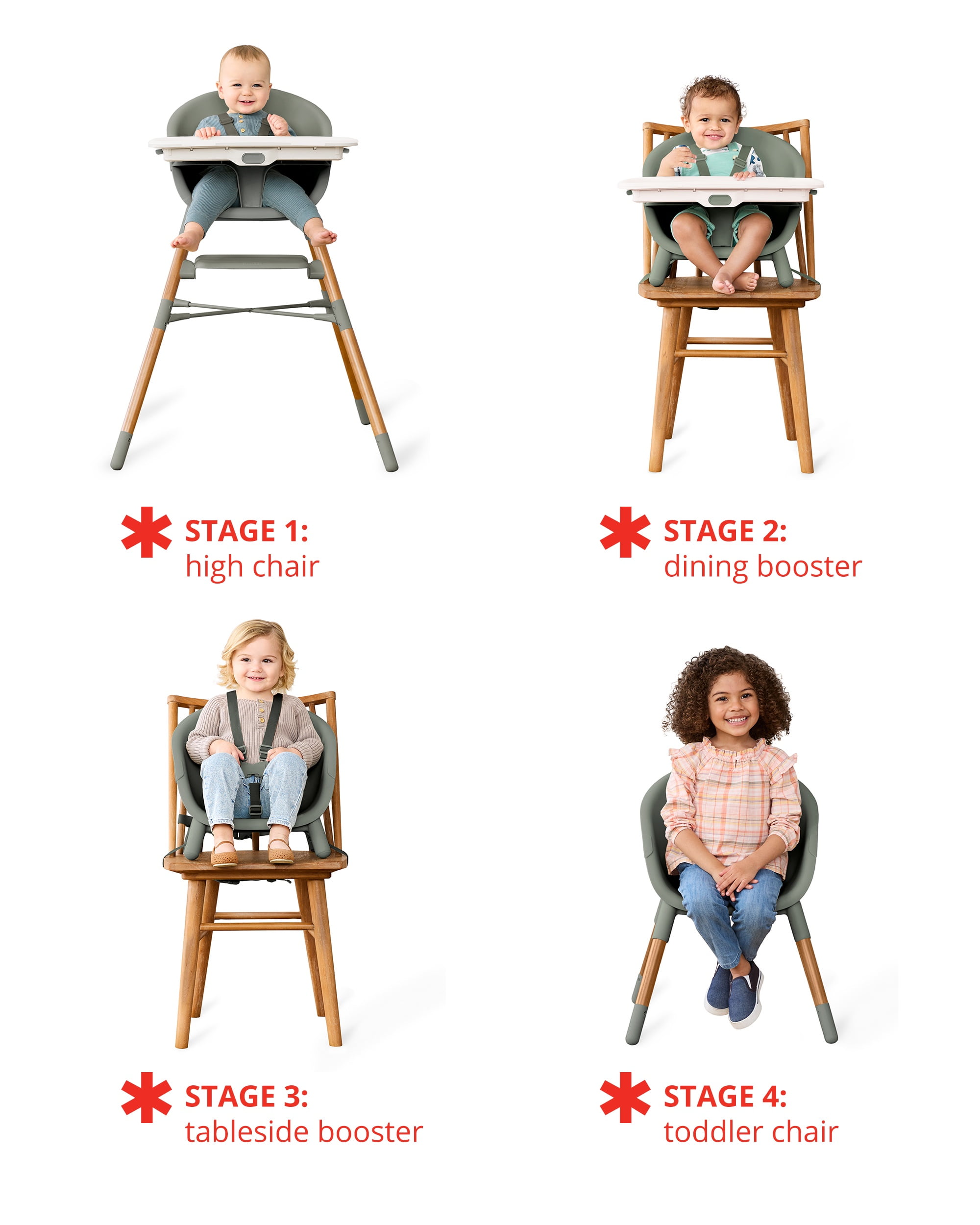 Skip Hop Eon 4-in-1 Convertible High Chair, Thyme