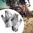 thumbnail image 3 of Guantes de ciclismo de medio dedo sin dedos a prueba de golpes para bicicleta, correr, conducir Gris L, 3 of 9