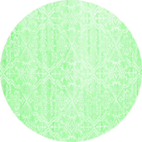 Ahgly Company Indoor Round Solid Emerald Green Modern Area Rugs, 3' Round