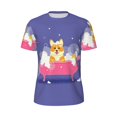 thumbnail image 5 of Wukai Dog Washes in a Bath Print Men's Short-Sleeved Mesh T-Shirt,Quick-Dry Short Sleeve Workout T-Shirt-Medium, 5 of 8