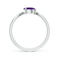thumbnail image 2 of ANGARA Natural East-West Pear Amethyst Wave Shank Solitaire Ring in 14K White Gold for Women (Size-6x4mm) | February Birthstone, Birthday, Anniversary, Jewelry Gift for Women | Natural Amethyst Ring, 2 of 9