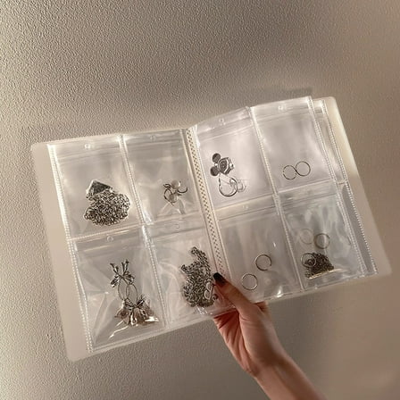Transparent Jewelry Storage Book, Travel Jewelry Organizer, 20 Sealed Pockets, Portable Jewelry Storage Bag, Necklace, Ring, Earring Case, Travel Accessory Organizer for Jewelry