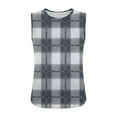 thumbnail image 5 of TKYCMSUAKI Womens Tank Tops Fashion Plaid Round Neck Sleeveless Shirts Comfy Color Block Blouses Summer Loose Fit Casual Tee, 5 of 7
