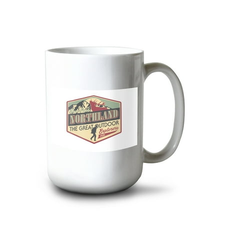 

15 fl oz Ceramic Mug Deer Peak Est 1956 Northland Vintage Vector Contour Dishwasher & Microwave Safe