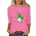 thumbnail image 2 of Meichang T-Shirts pour Femmes St Patricks Day Manches 3/4 Hauts Trèfle Chanceux T-Shirts Imprimé Vert Col Rond Décontracté T-Shirts de Vacances St Patricks Day, 2 of 4