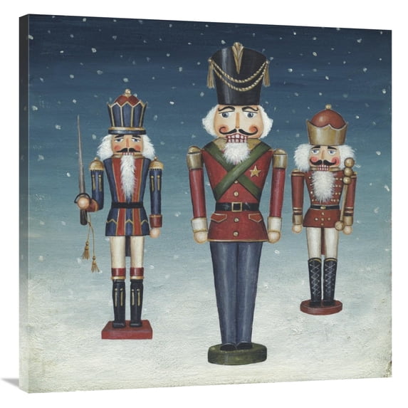 Global Gallery's 'Soldier Nutcrackers Snow' by David Carter Brown Stretched Canvas Wall Art