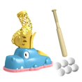 thumbnail image 4 of Máquinas de lanzamiento de béisbol con bates flexibles y 6 pelotas de béisbol, lanzador para niños pequeños, juego deportivo de béisbol al aire libre Azul, 4 of 8