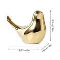 thumbnail image 2 of Home decor accents Golden Ceramic Bird Figurine - Modern Home Decor Accents for Living Room or Shelf, M & L, 2 of 3